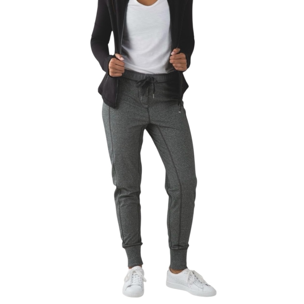 Lululemon Happy Yin Year Sweatpant II Heathered Speckled Black / Black Size 12